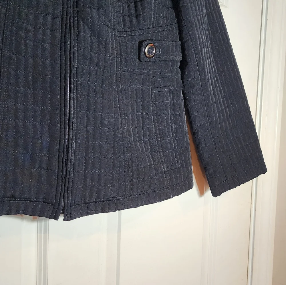 Lanesboro Dark Blue Quilted Zip Up Jacket L